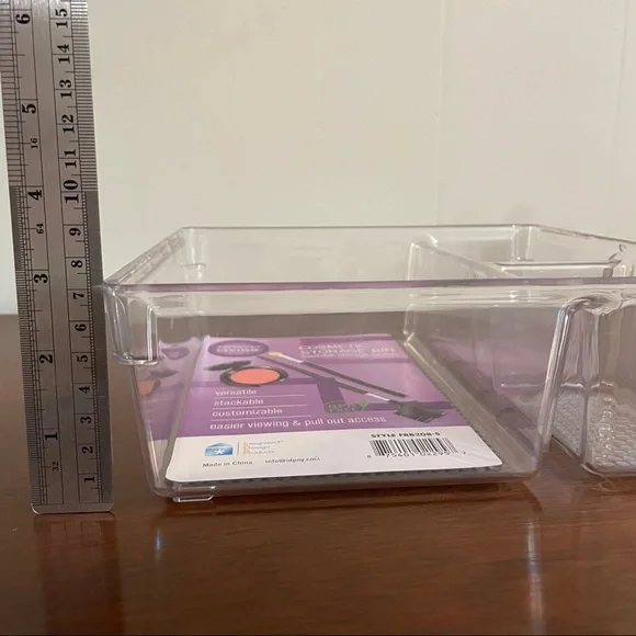 Acrylic cosmetic storage bin. NWT. - Picture 6 of 7